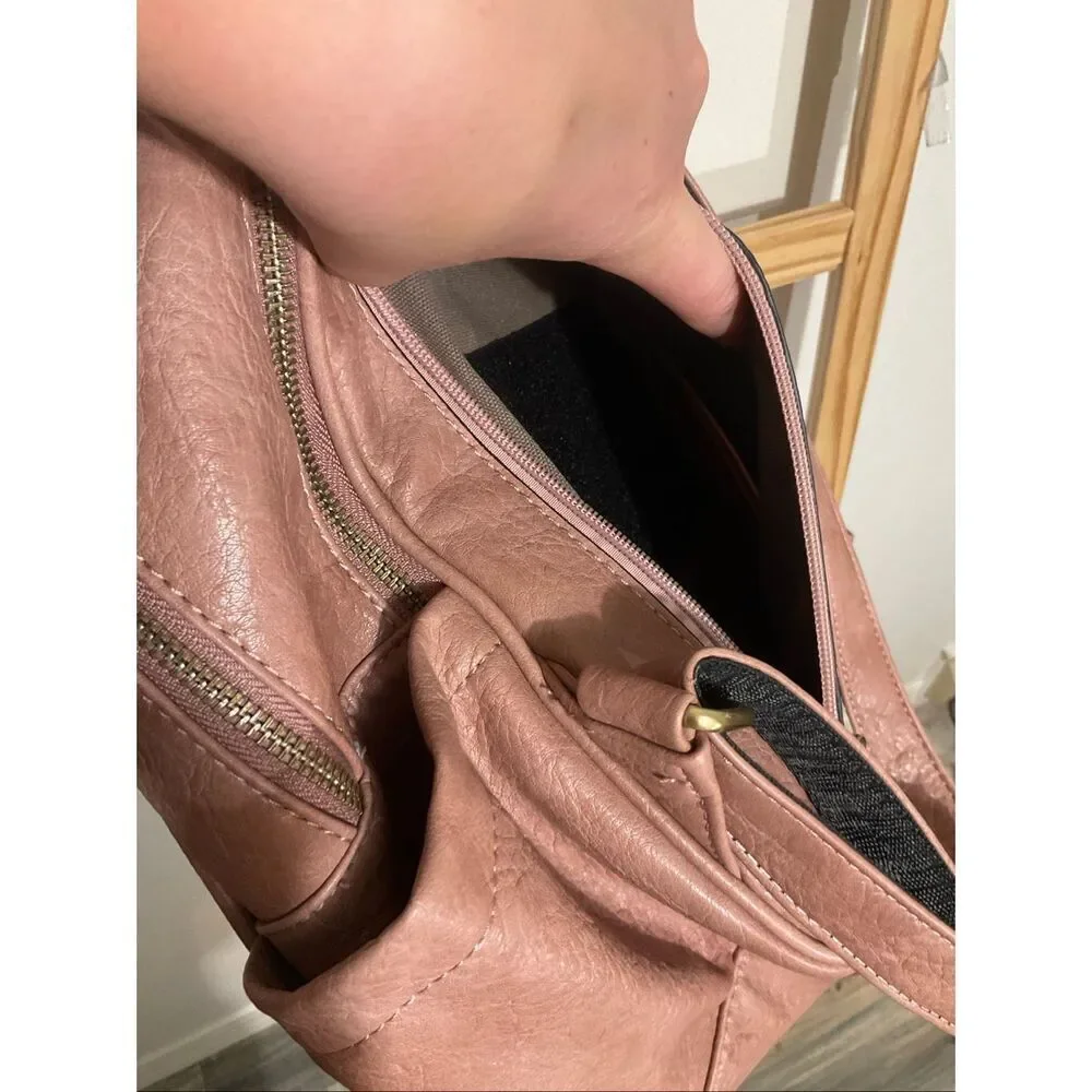 Jessie & James handbags Madison concealed carry backpack color TAUPE faux leathe